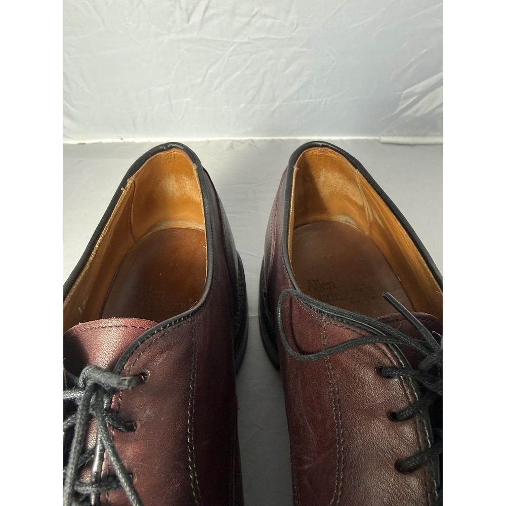Allen Edmonds Bradley Burgundy Leather Derby Dress Shoes Round Toe 15 D Men's - Picture 7 of 10